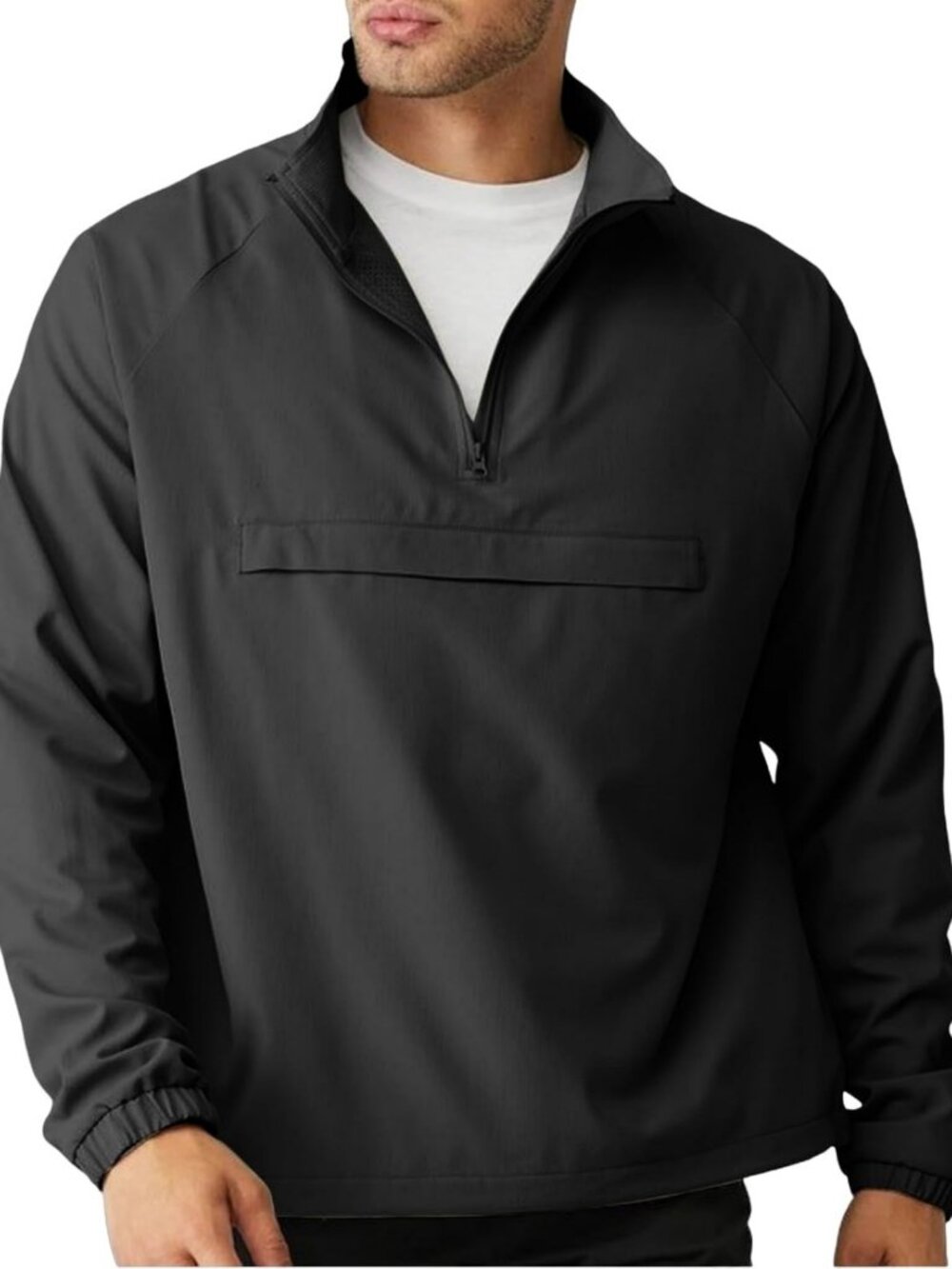 Lightweight Men's Quarter Zip Pullover Windbreaker Jacket with Pocket, Casual